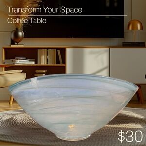 Artistic Accent Blue Swirl Design Serving/Display Bowl